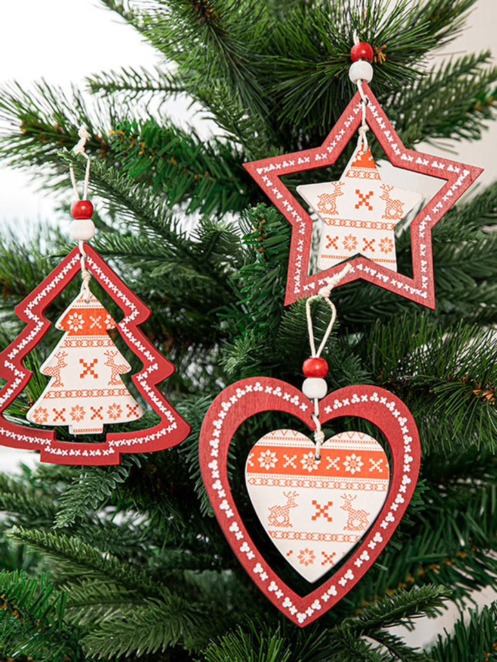Kerstboomraam Kleurrijke hangende decoraties