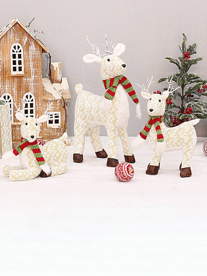 Ornament de Crăciun cu fulgi de zăpadă din elan cu patru picioare