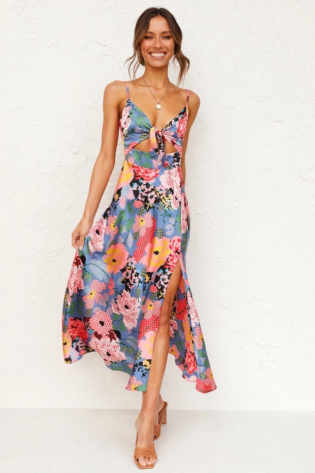 Sweet Print Halter Dress