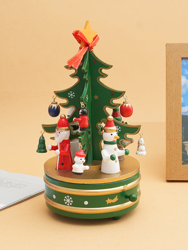 Adorno de caja de música de carrusel de árbol de Navidad