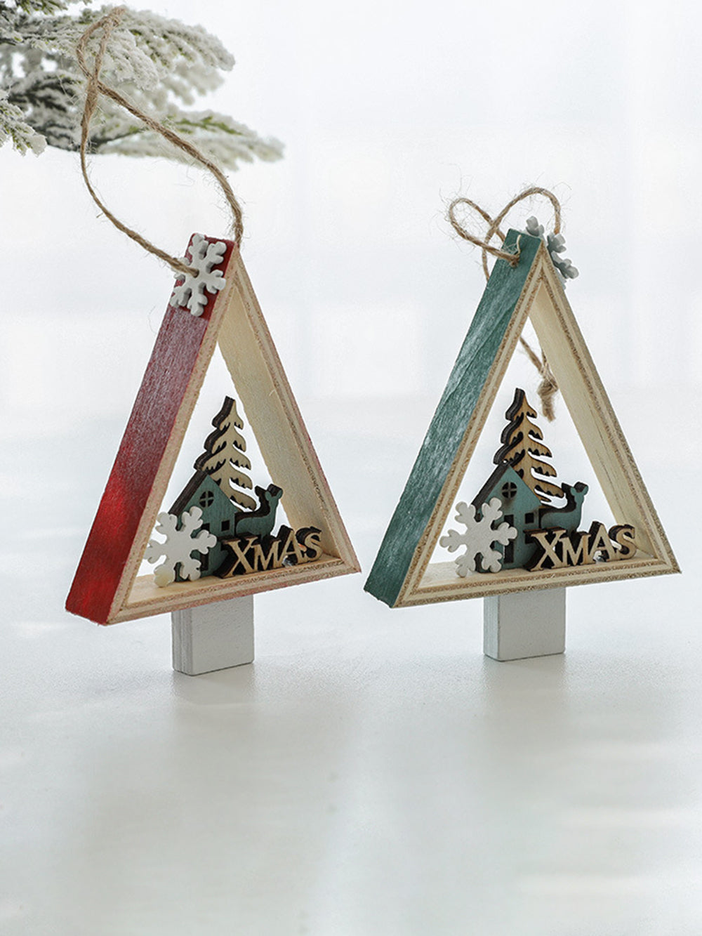 Vánoční stromeček okna barevné závěsné dekorace