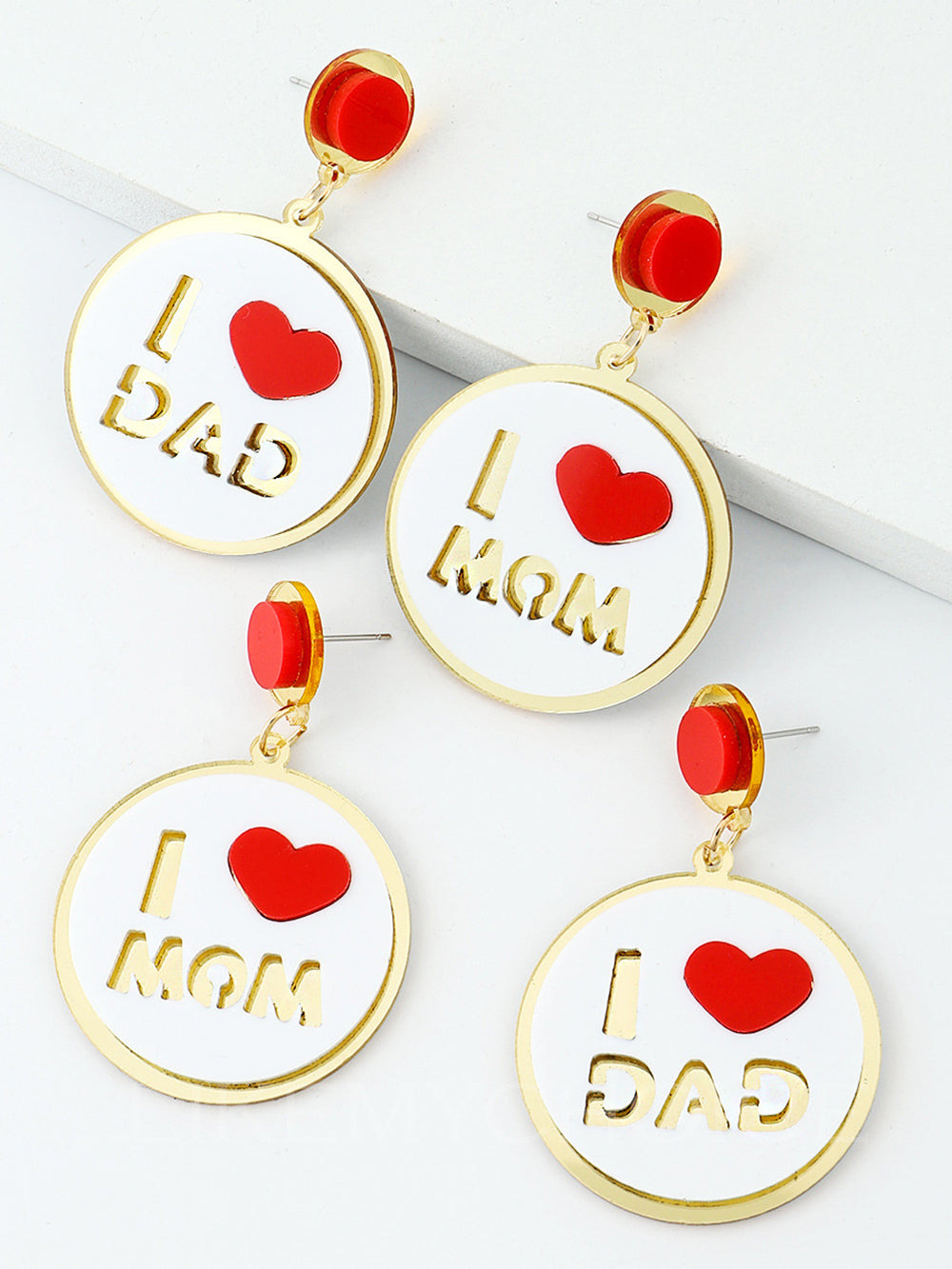Mother's Day - Fashion Simple Acrylic Splicing Love Earrings