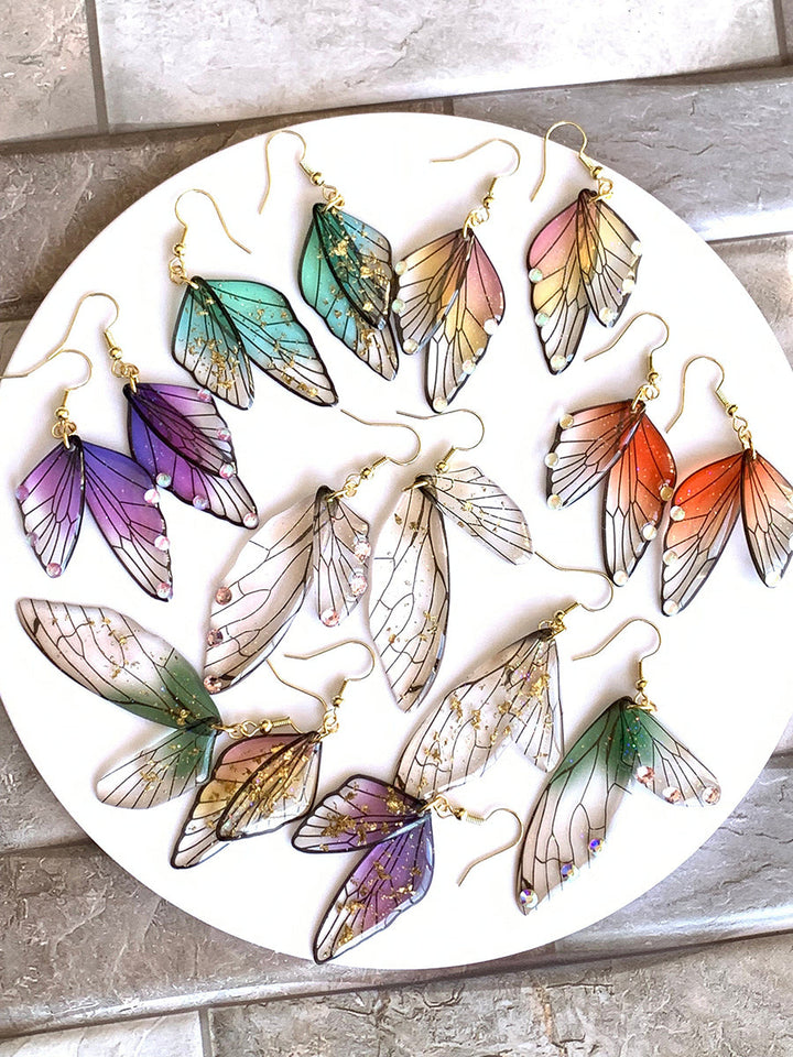 Ručně vyráběné náušnice s motýlími křídly