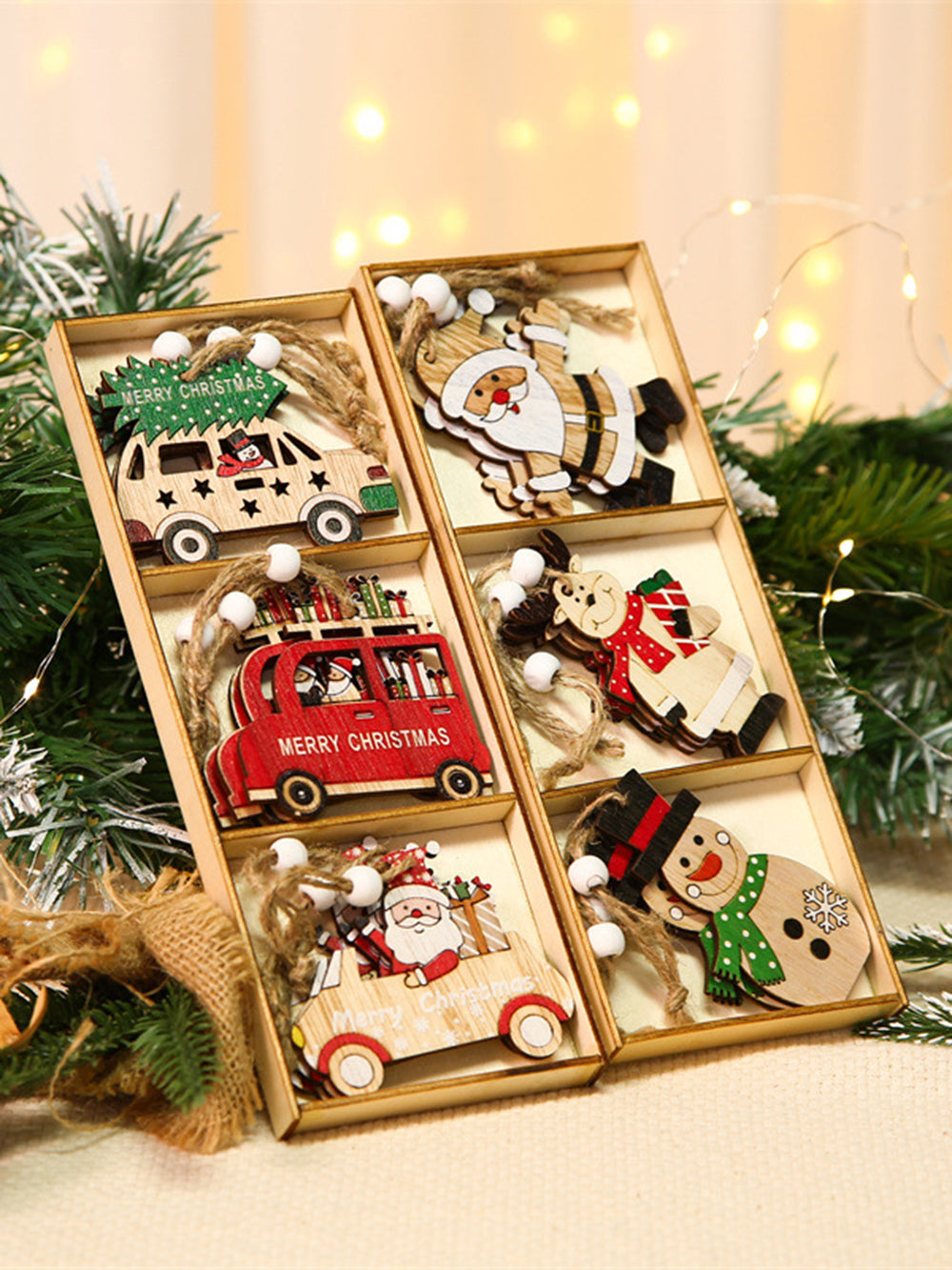 Cutie Cadou pentru Pom de Crăciun 9Buc Cu Ornamente Mici