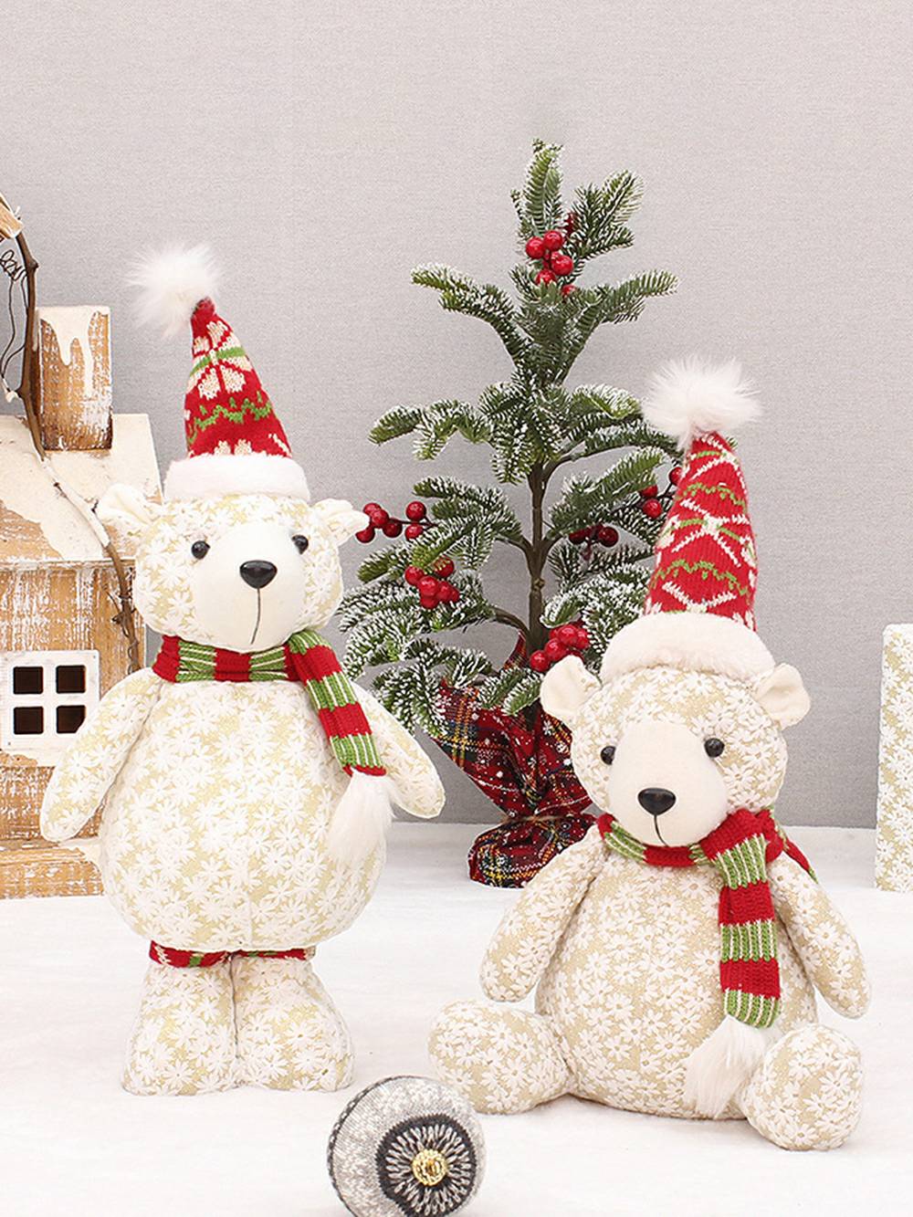 Χριστουγεννιάτικα στολίδια κούκλας από υφασμάτινο χιονονιφάδα κεντητά