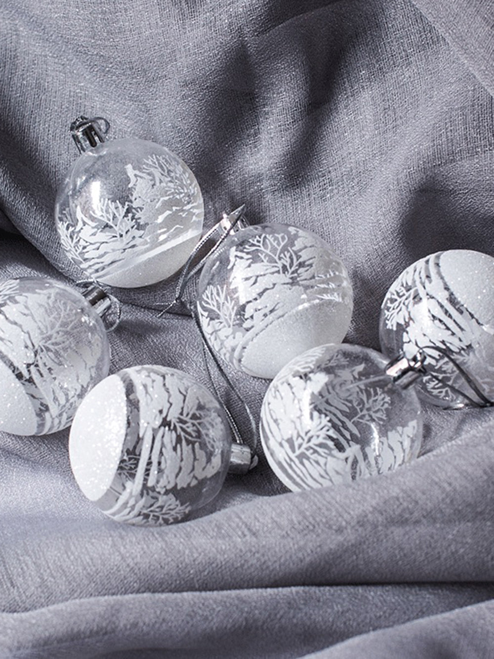 6 個の透明なボール窓クリスマスツリー装飾ペンダント