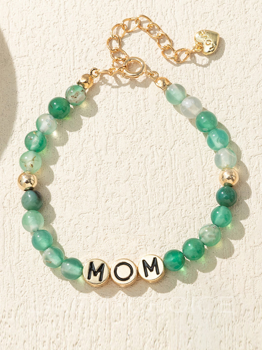 Bracelet en perles d'agate verte naturelle MOM