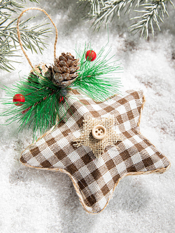Christmas Tree Five-Pointed Star Pinecone Decoration Pendant