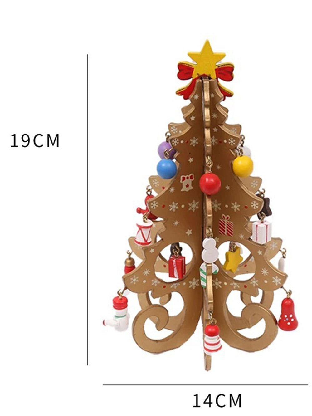 Árvore de Natal de seis peças com pequenos pingentes