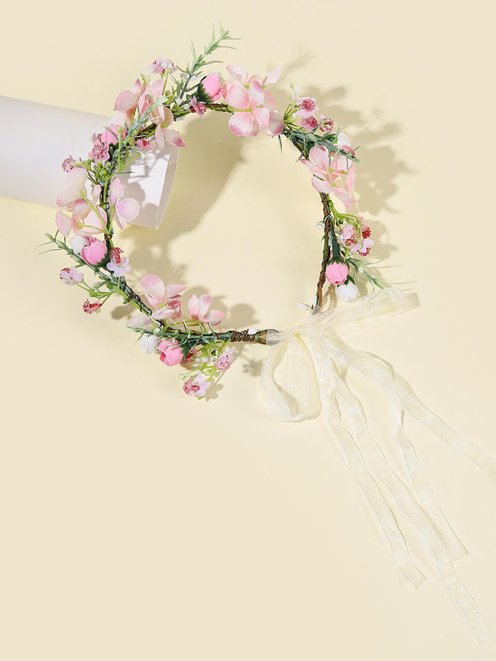 Peach blossom Flower Wreath Floral Crown