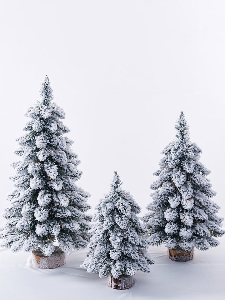 Flocked Mini Christmas Tree Decorative Table Ornaments