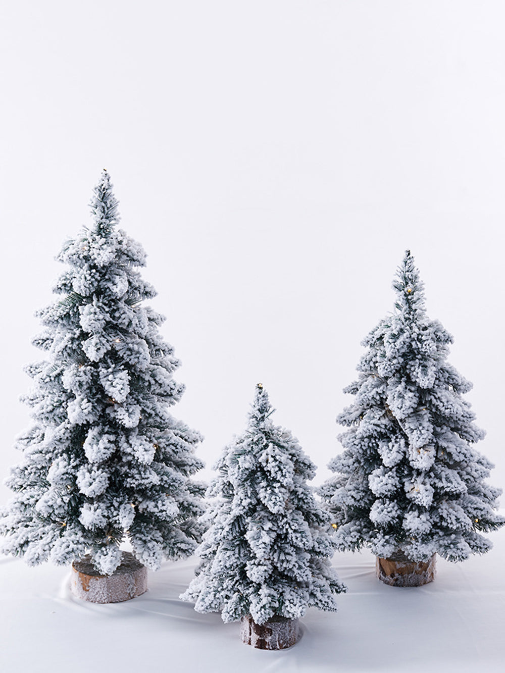 Gevlokte mini-kerstboom decoratieve tafelornamenten