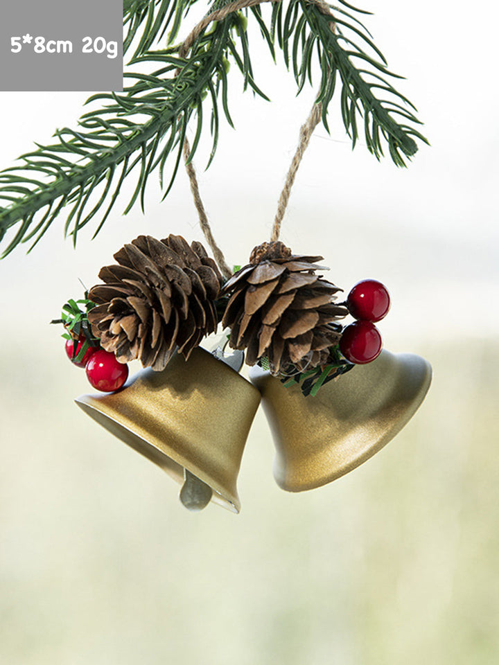 Christmas Tree Pine Cone Bell Pendant
