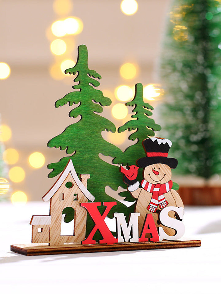 Juldekoration DIY trä färgglada bordsdekorationer