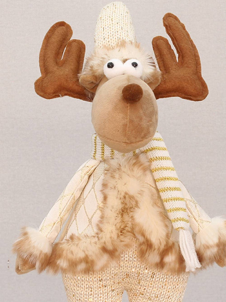 Adornos navideños decorativos de muñeca de alce de pie