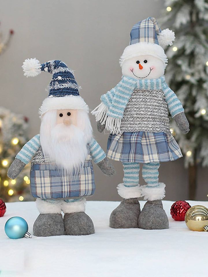 Διακοσμητικά Χριστουγεννιάτικα Μπλε Υφασμάτινα Πτυσσόμενα Χριστουγεννιάτικα Διακοσμητικά Κούκλα