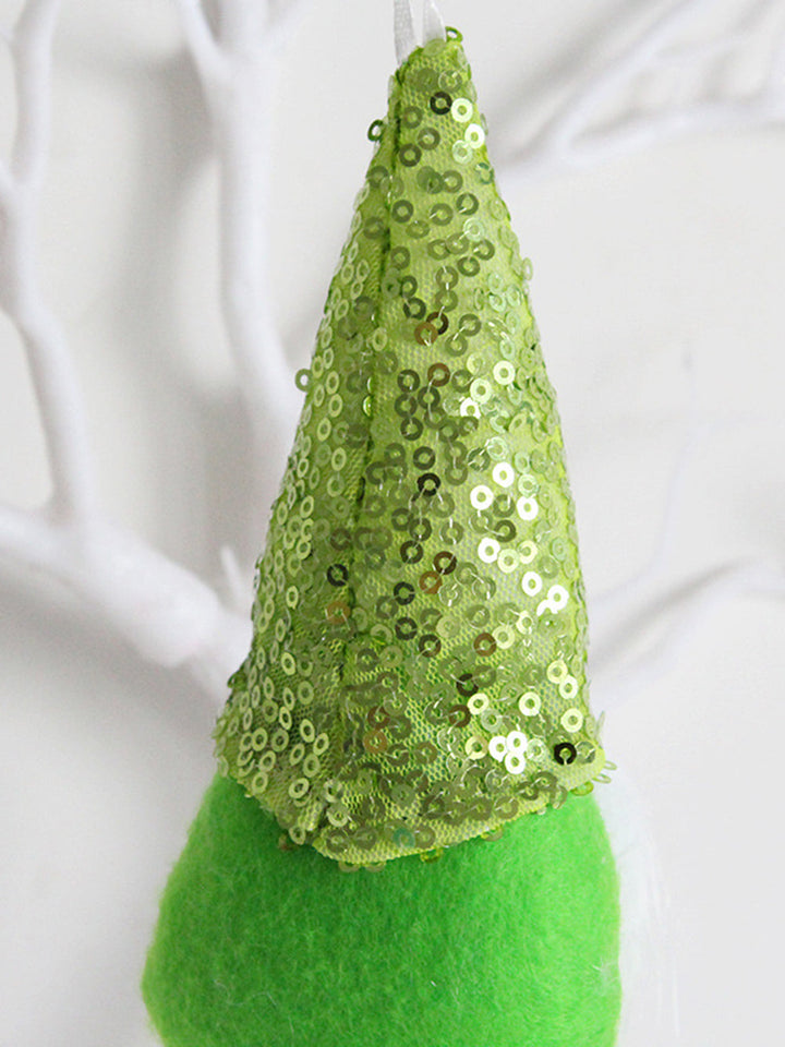 7-delad julgran Glittrande No-Face Gnome Doll Ornament Set