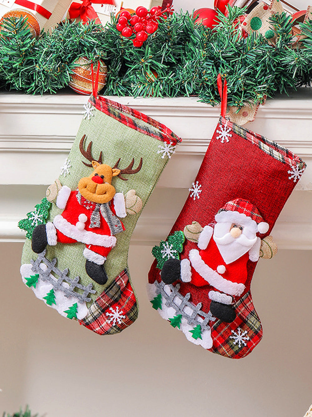 Decorazioni per sacchetti di caramelle per calze di Natale