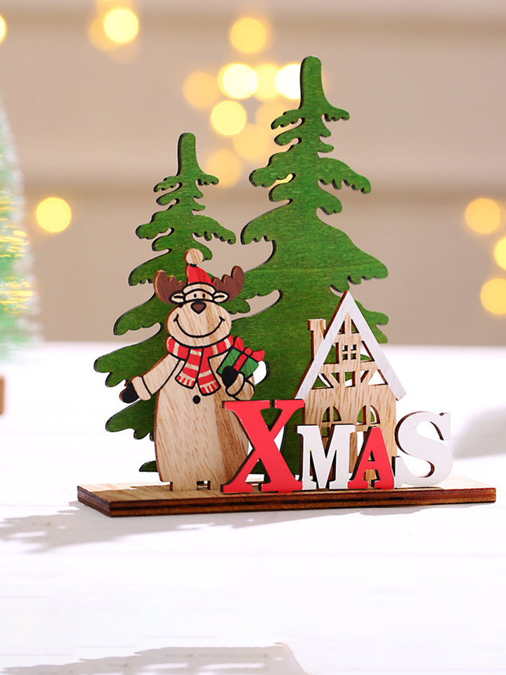 Vánoční dekorace DIY dřevěné barevné stolní dekorace