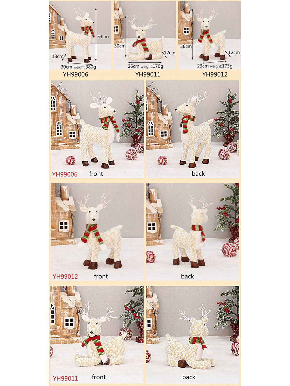 Chrëschtdag Snowflake Stoff véier-Been Elk Ornament
