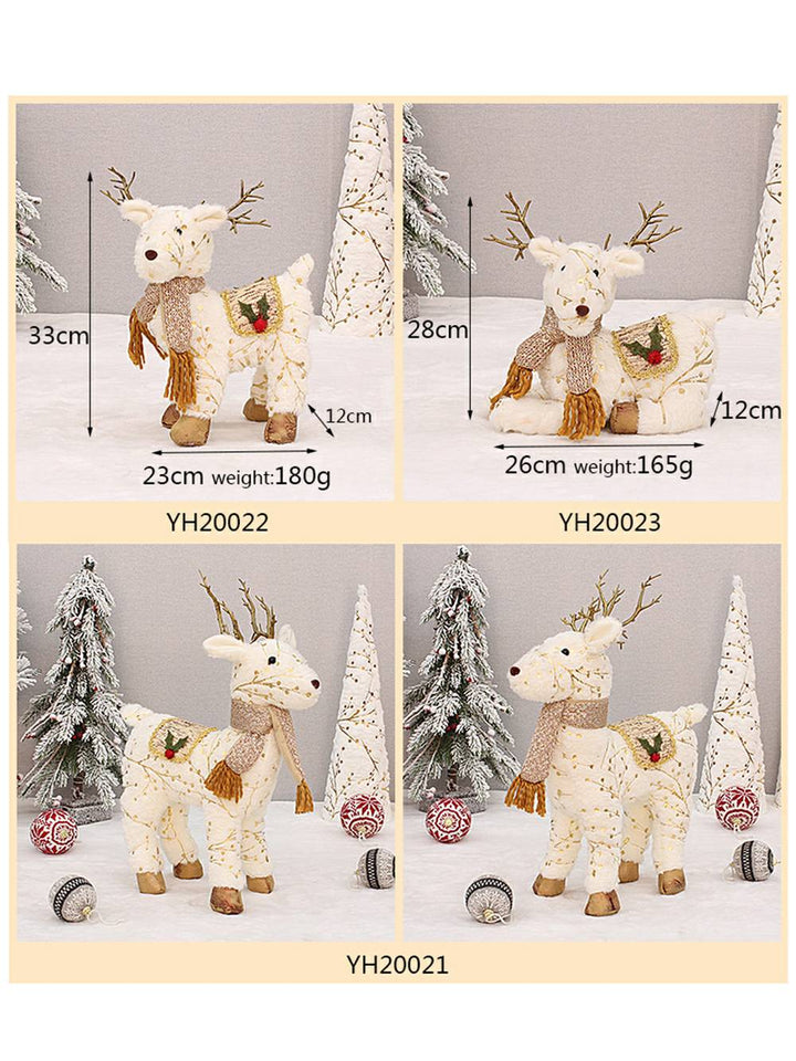Christmas plysj trykt stoff elg gave ornamenter