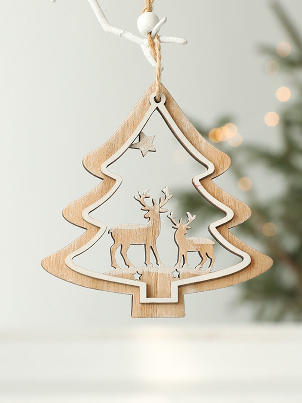 Christmas Tree Window Elk Colorful Hanging Ornaments