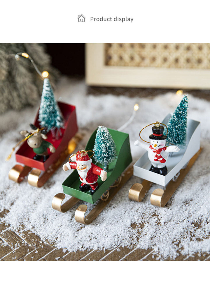 Décorations suspendues en traîneau de style nordique de Noël