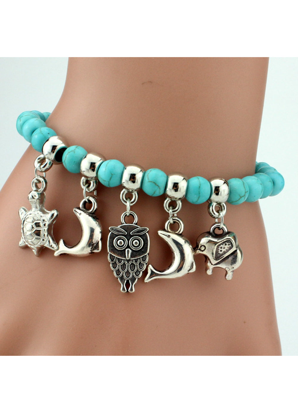 Turquoise Fashion Elephant Cross Bracelet