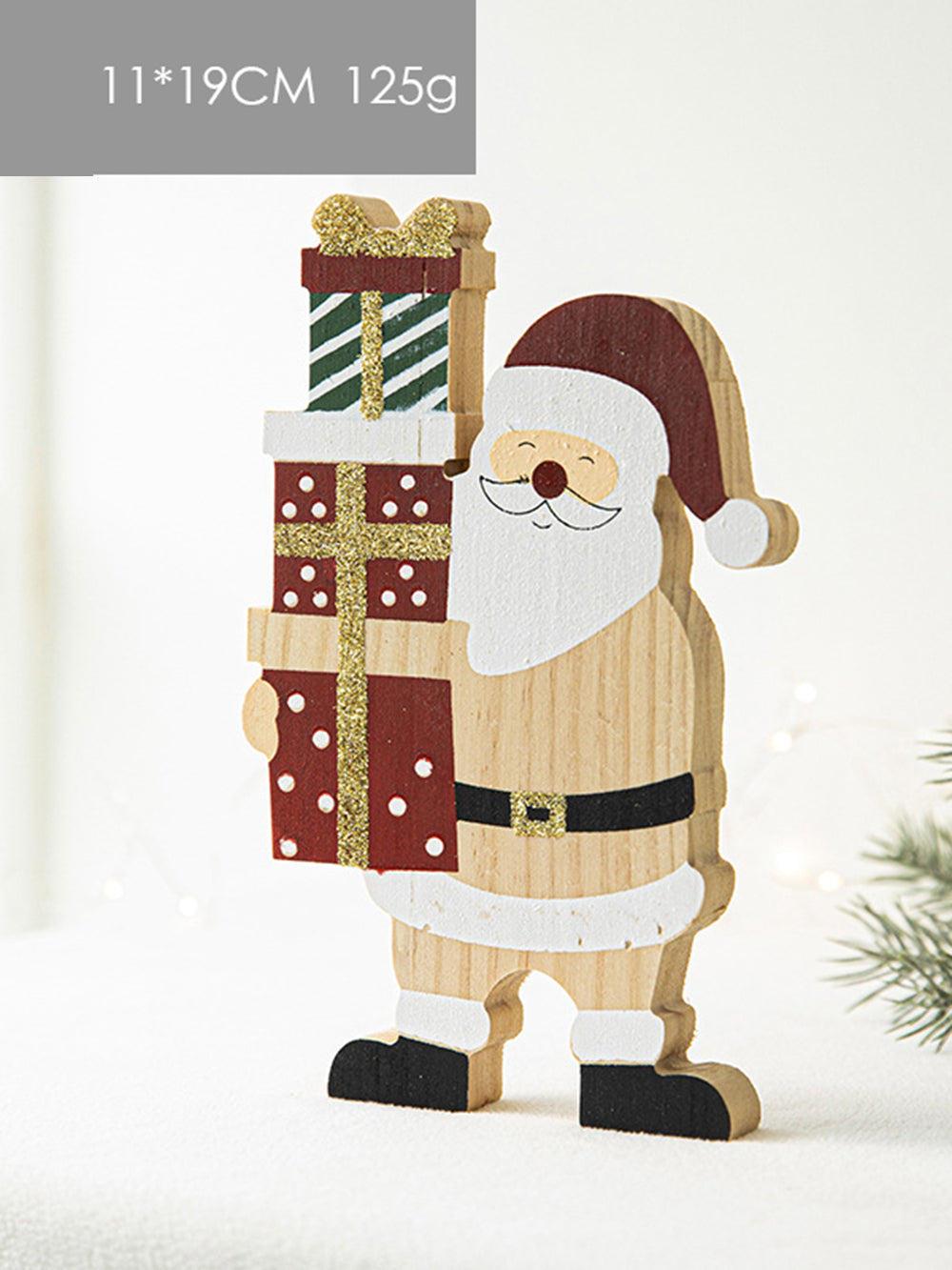Santa Claus dřevěné ozdoby s pěticípou hvězdou