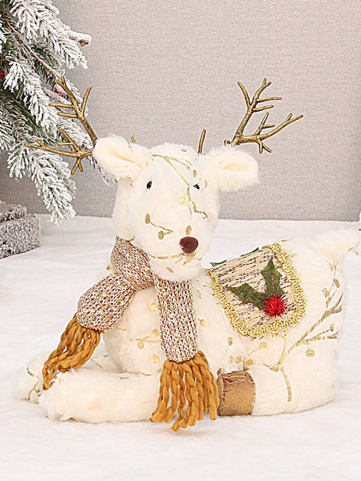 圣诞毛绒印花布麋鹿礼品装饰品