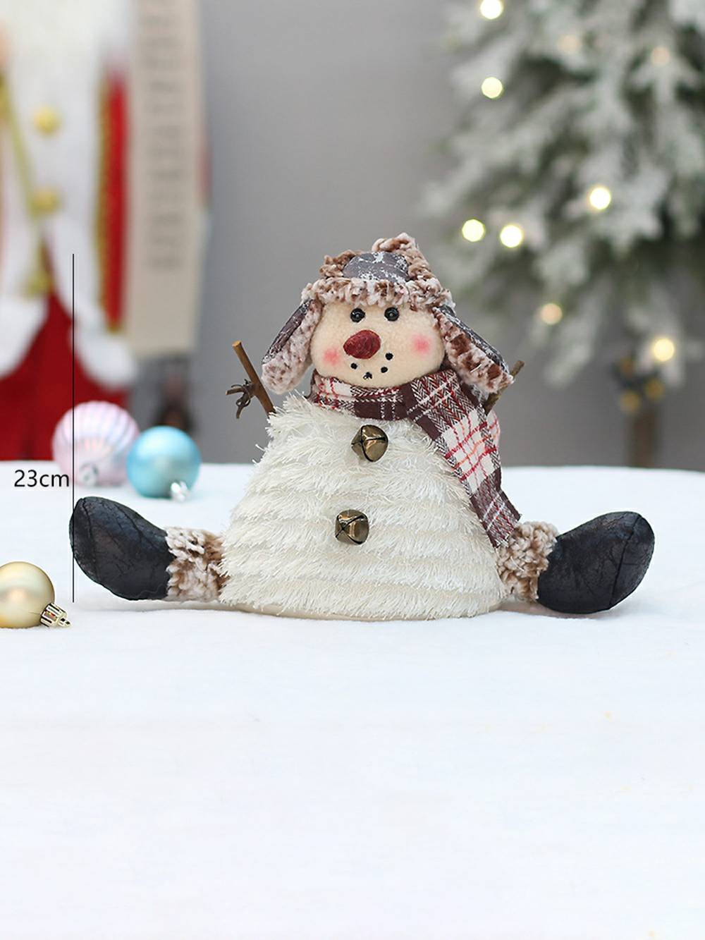 Chrëschtdag Stoff Snowman Kräiz-Been Retro Doll Ornamenter