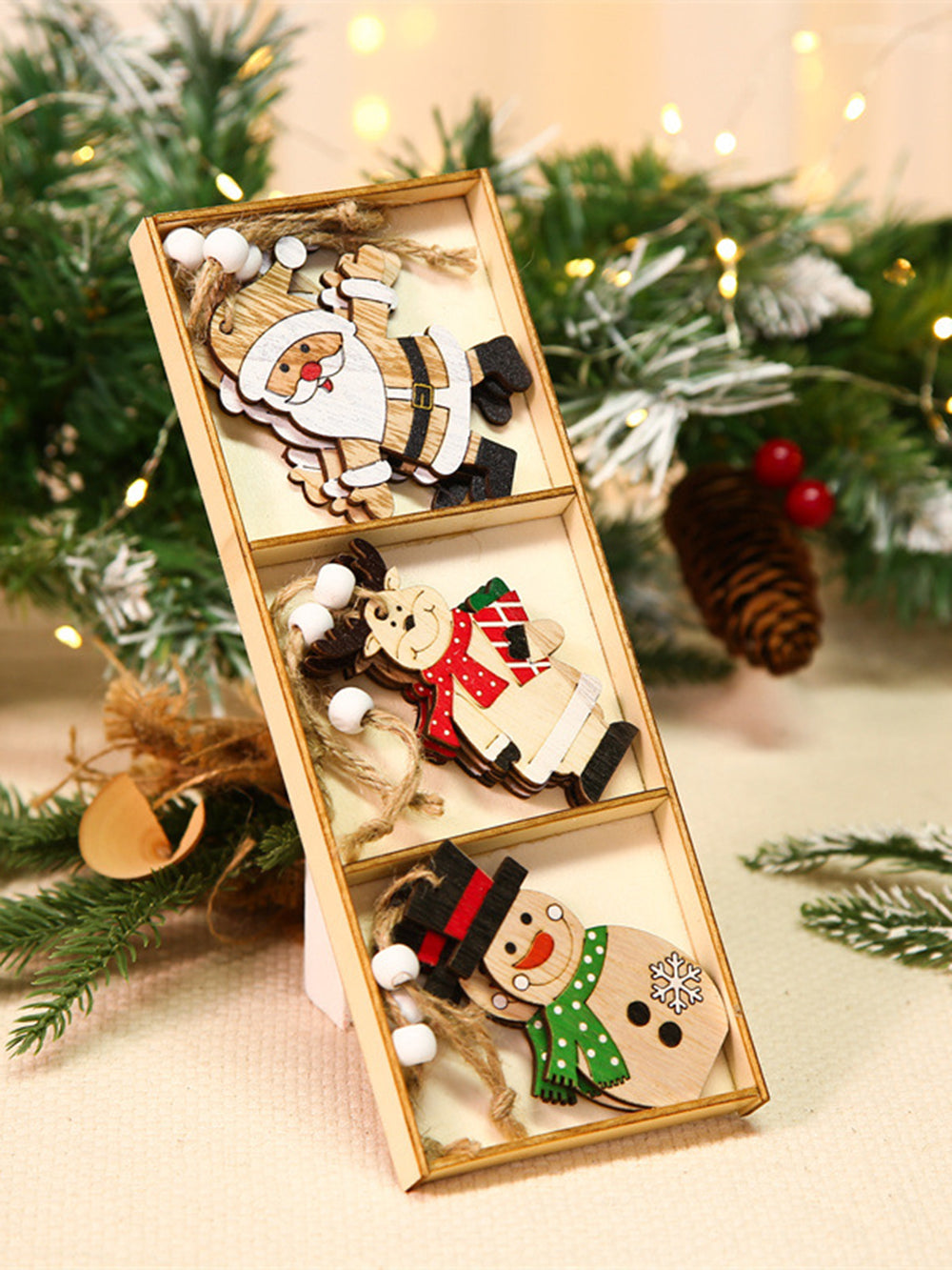 Boîte-cadeau de décoration d'arbre de noël avec petits ornements, 9 pièces