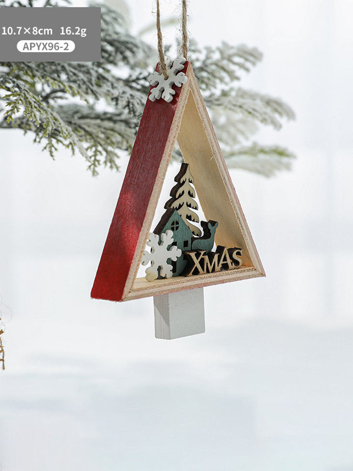 Vánoční stromeček okna barevné závěsné dekorace