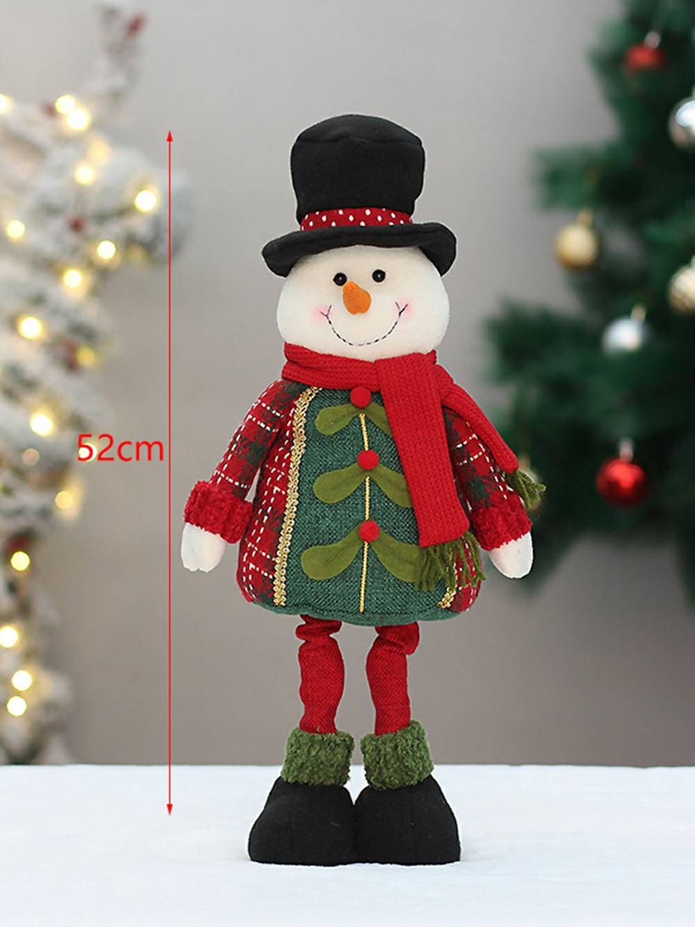 Christmas Fabric Retractable Old Man Snowman Elk Doll Decoration