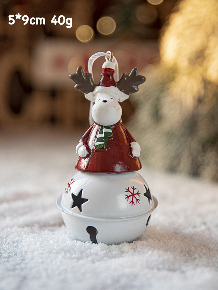 Ciondolo per albero di Natale con campanelle di pupazzo di neve dipinto di Natale