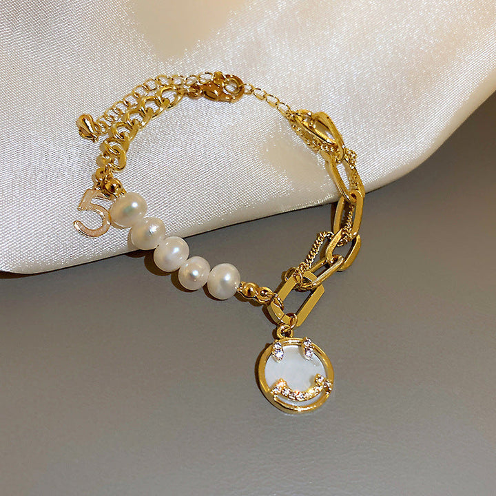 Pearl Smiley T-clasp Bracelet