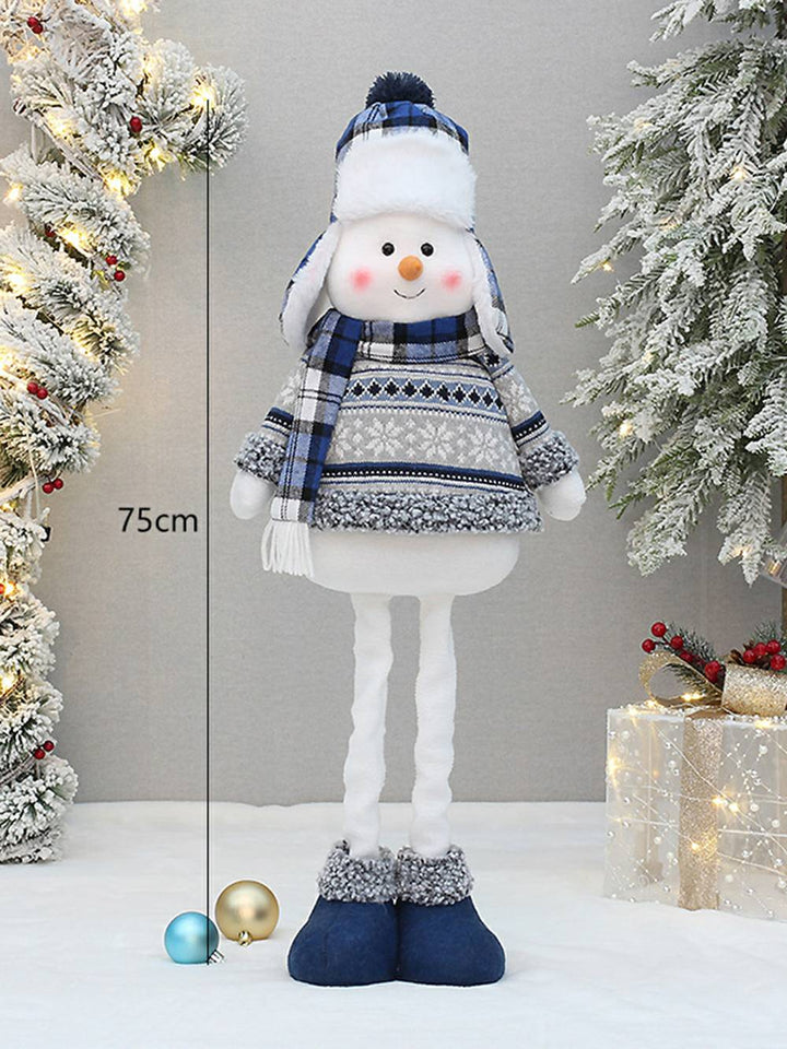 Ornamente decorative pentru păpușă de Crăciun retractabilă din țesătură albastră de Crăciun