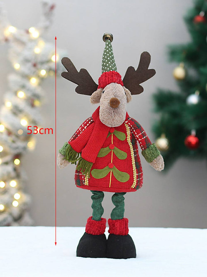 Kerststof intrekbare oude man sneeuwpop elanden pop decoratie