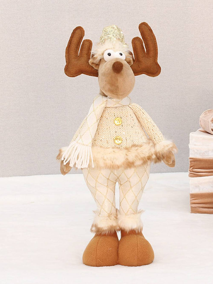 Ornamenti natalizi decorativi per bambole di alce in piedi lavorate a maglia