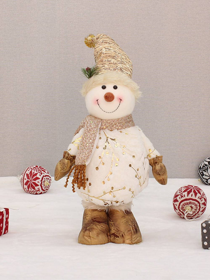 Adorno de muñeca de muñeco de nieve retráctil de tela estampada