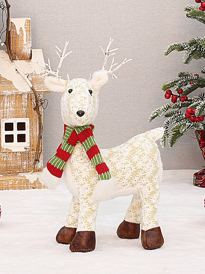 Christmas Snowflake Fabric Four-Legged Elk Ornament