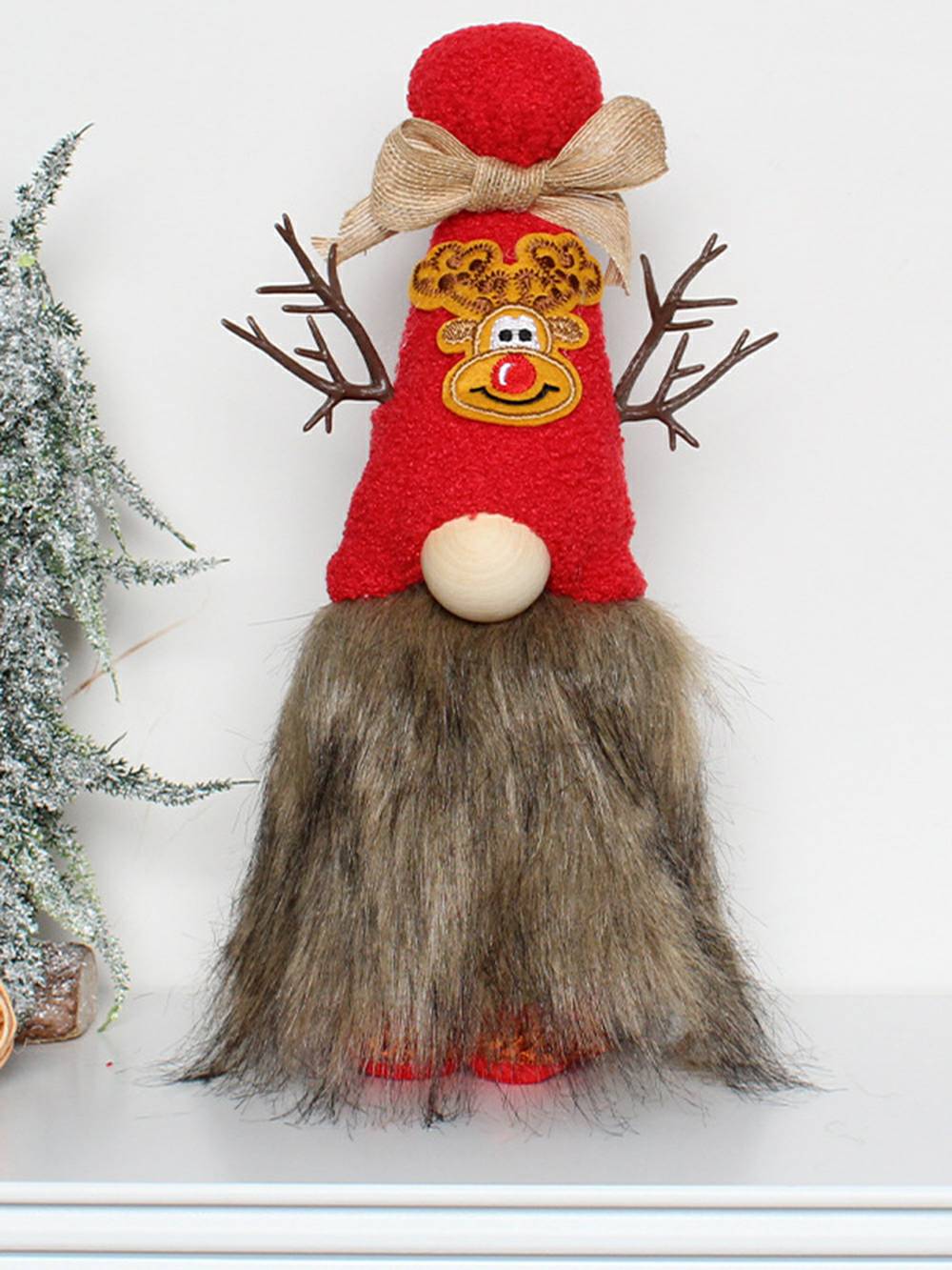 Lalka bez twarzy, stojąca, dekoracja świąteczna