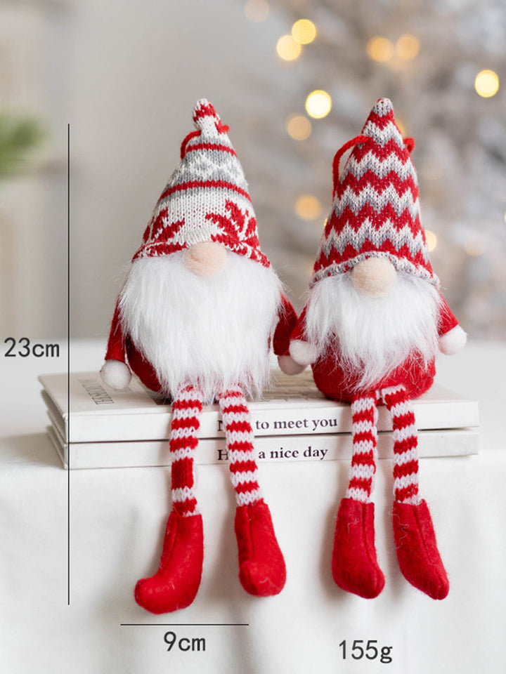O pereche de păpuși din material textil de pluș Moș Crăciun, pandantive de Moș Crăciun