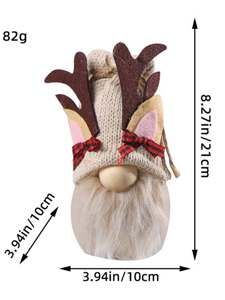 Ornamento natalizio per bambola senza volto lavorato a maglia