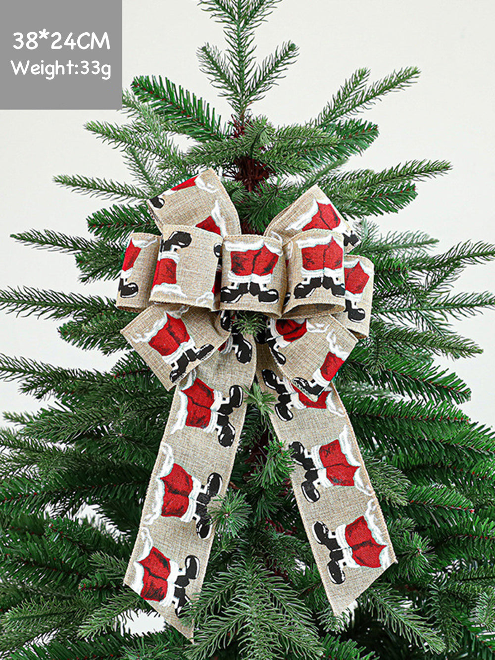 زينة بطباعة قماش على شكل قوس شجرة عيد الميلاد