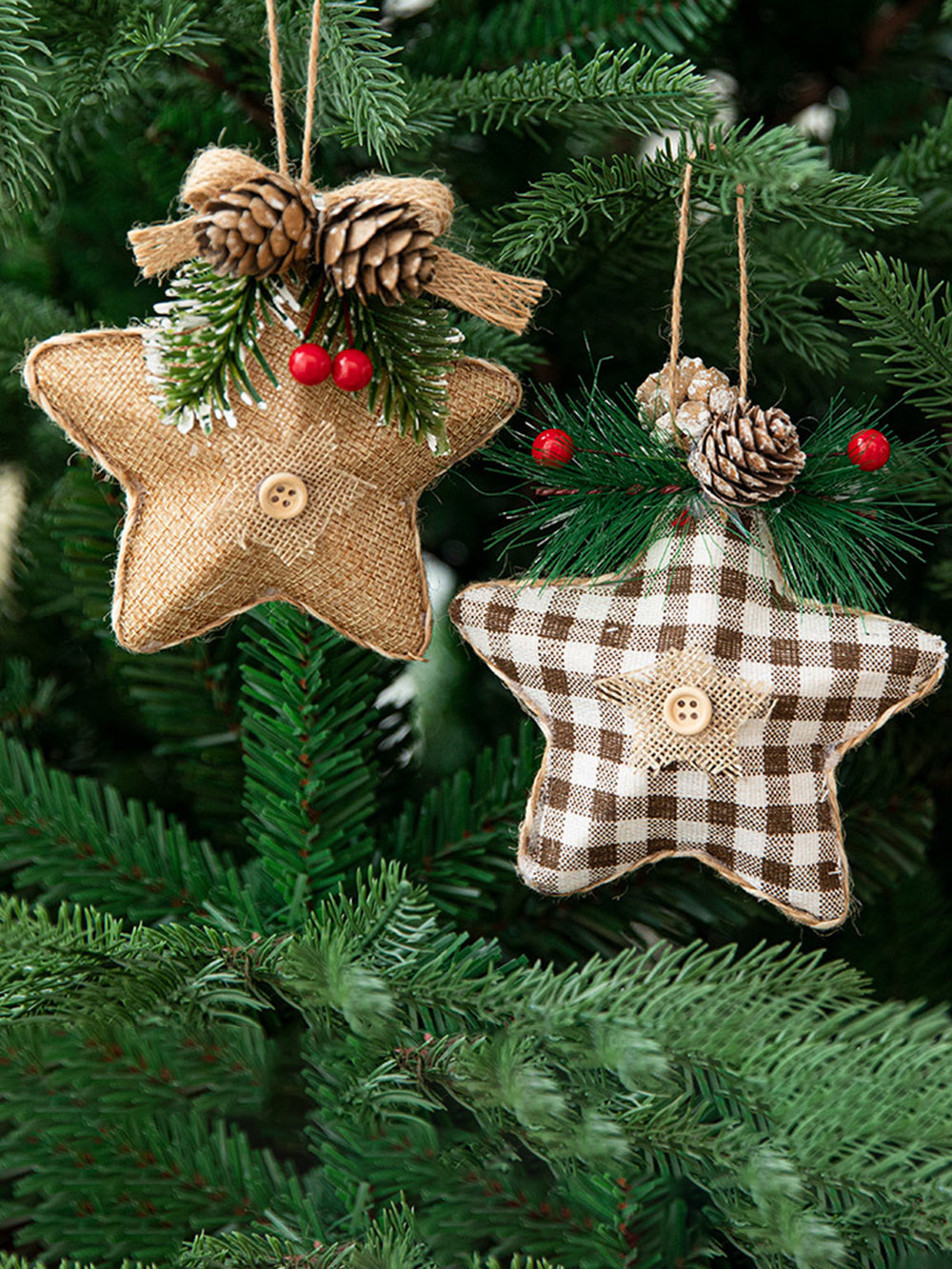 クリスマスツリー五芒星松ぼっくり飾りペンダント