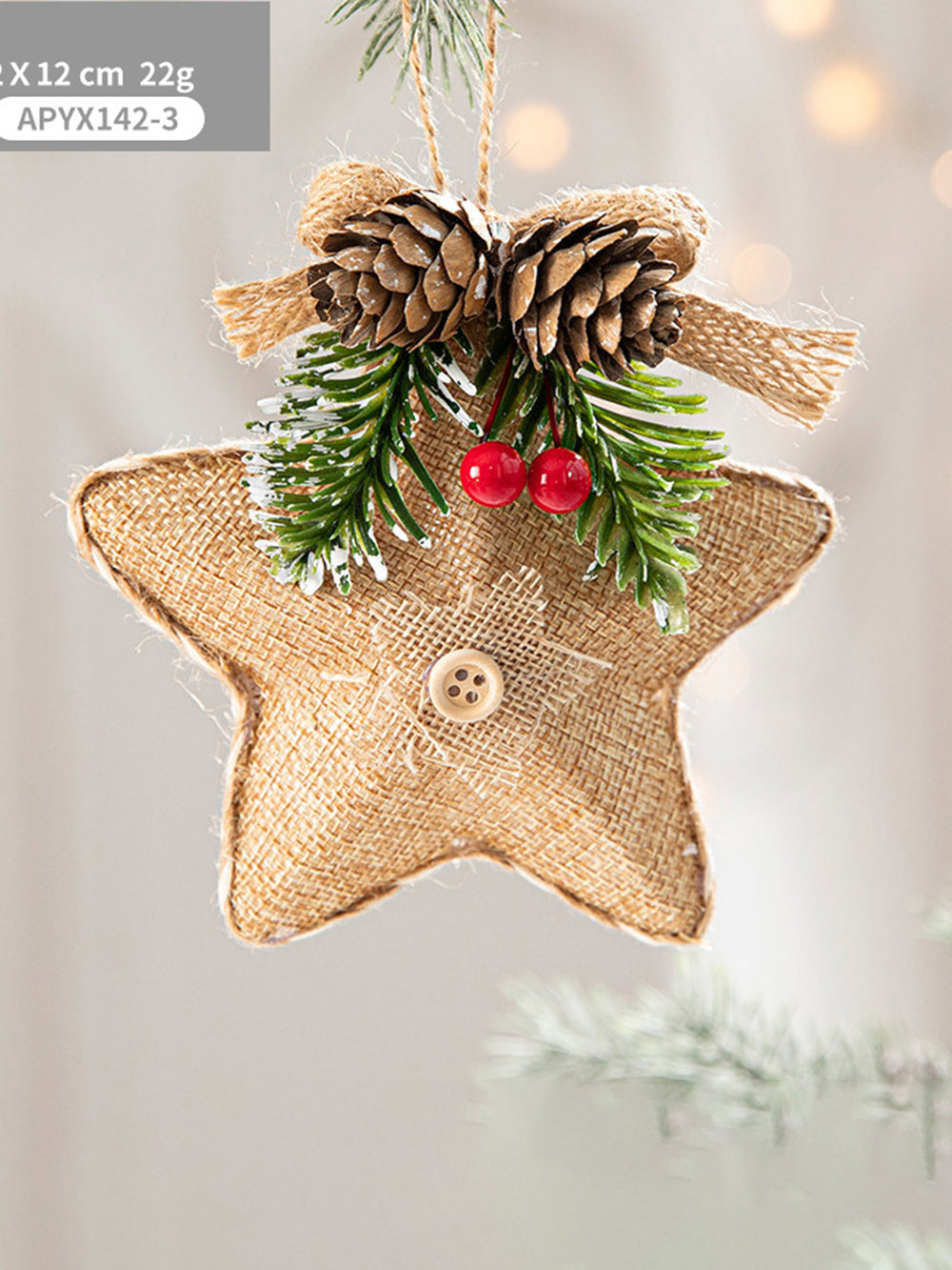 Christmas Tree Five-Pointed Star Pinecone Decoration Pendant
