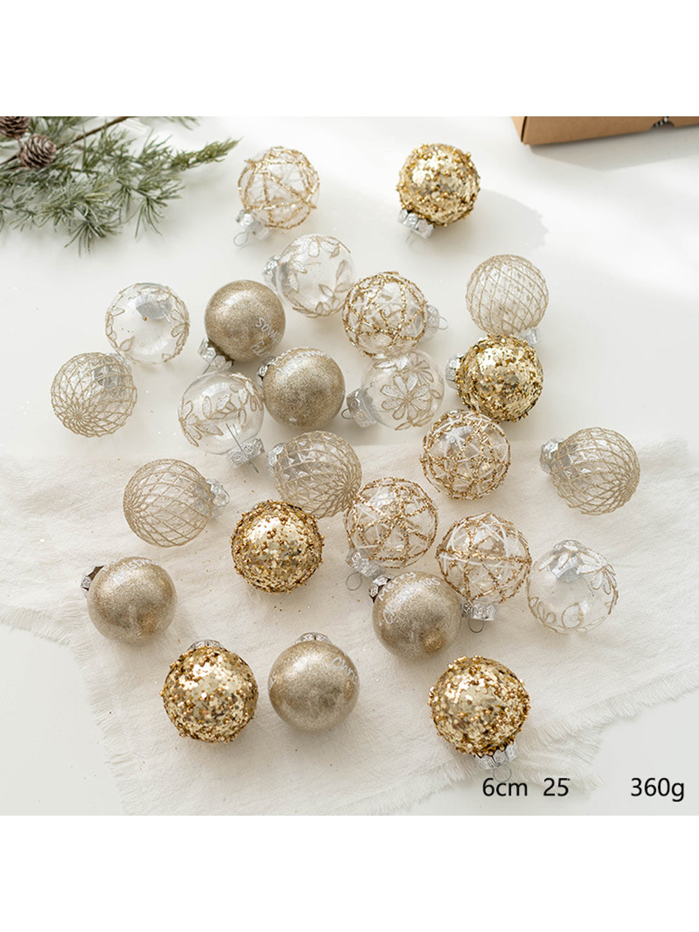 25 unidades de bolas pintadas de Natal decoração de janela de árvore de Natal