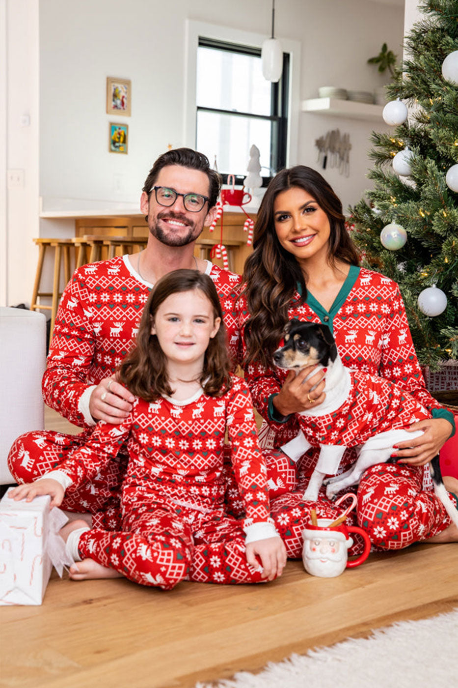 圣诞麋鹿家庭配套睡衣
