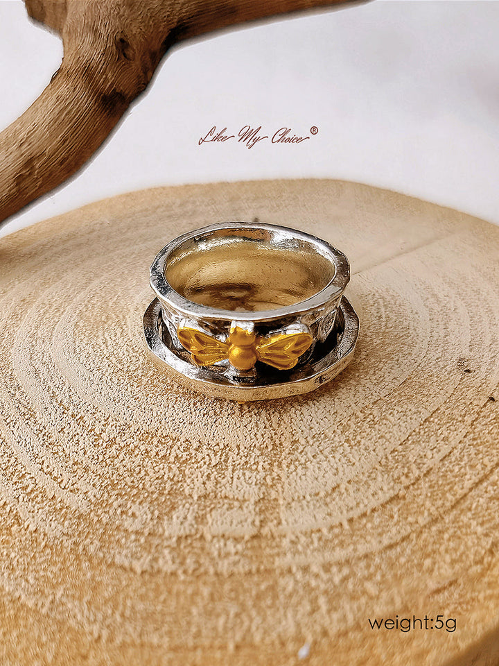 Retro včelí prsten
